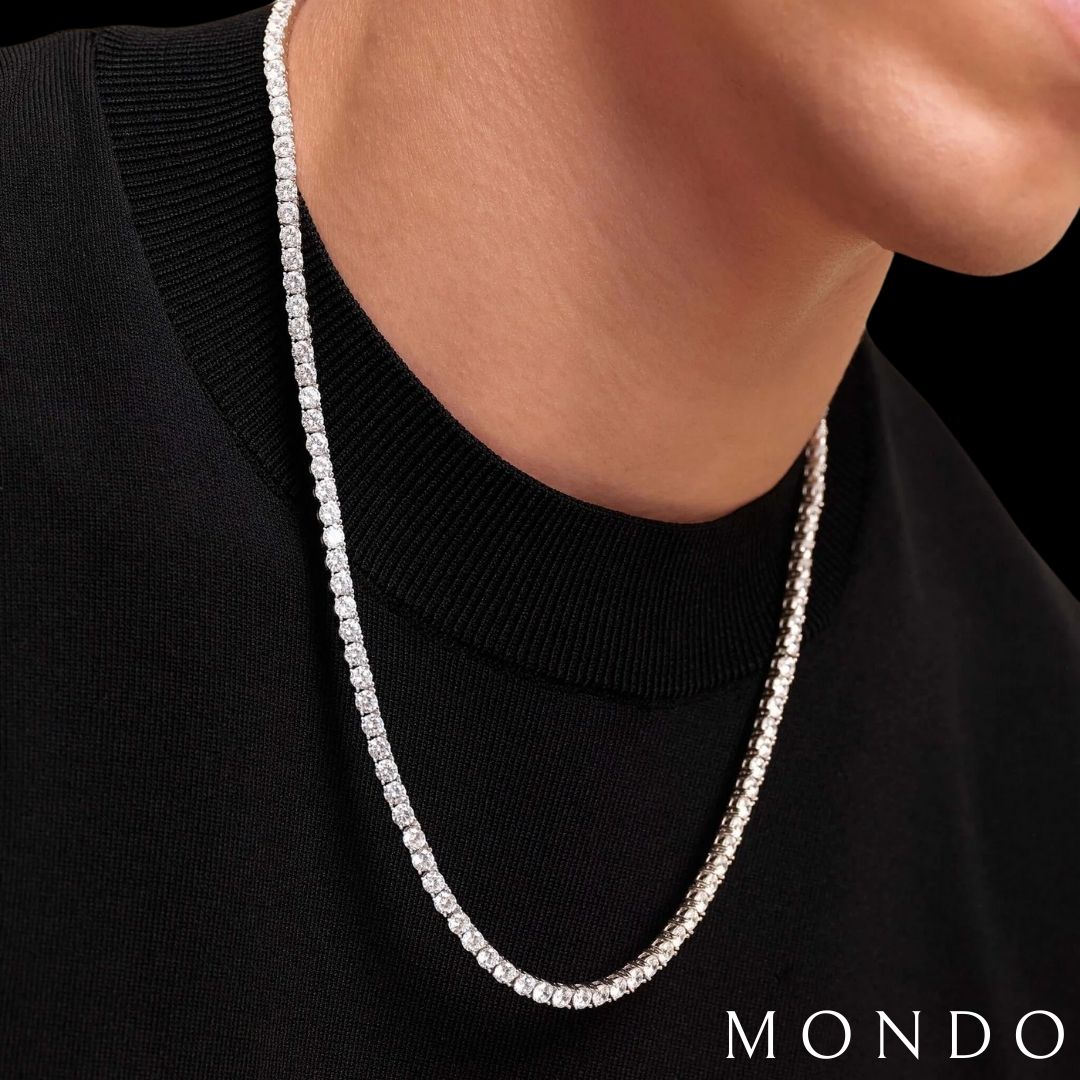 שרשרת טניס - זהב לבן