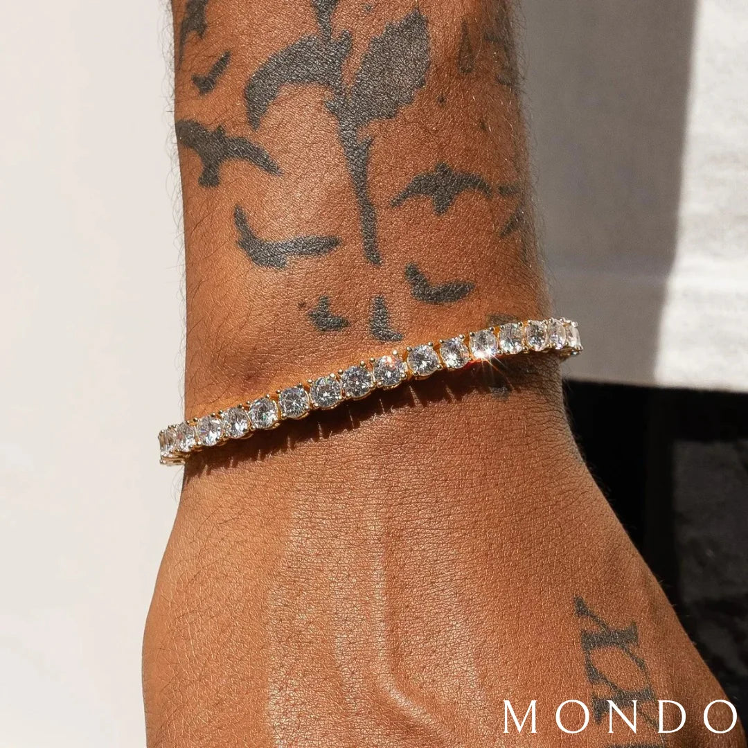 צמיד טניס עבה - זהב 18 קראט