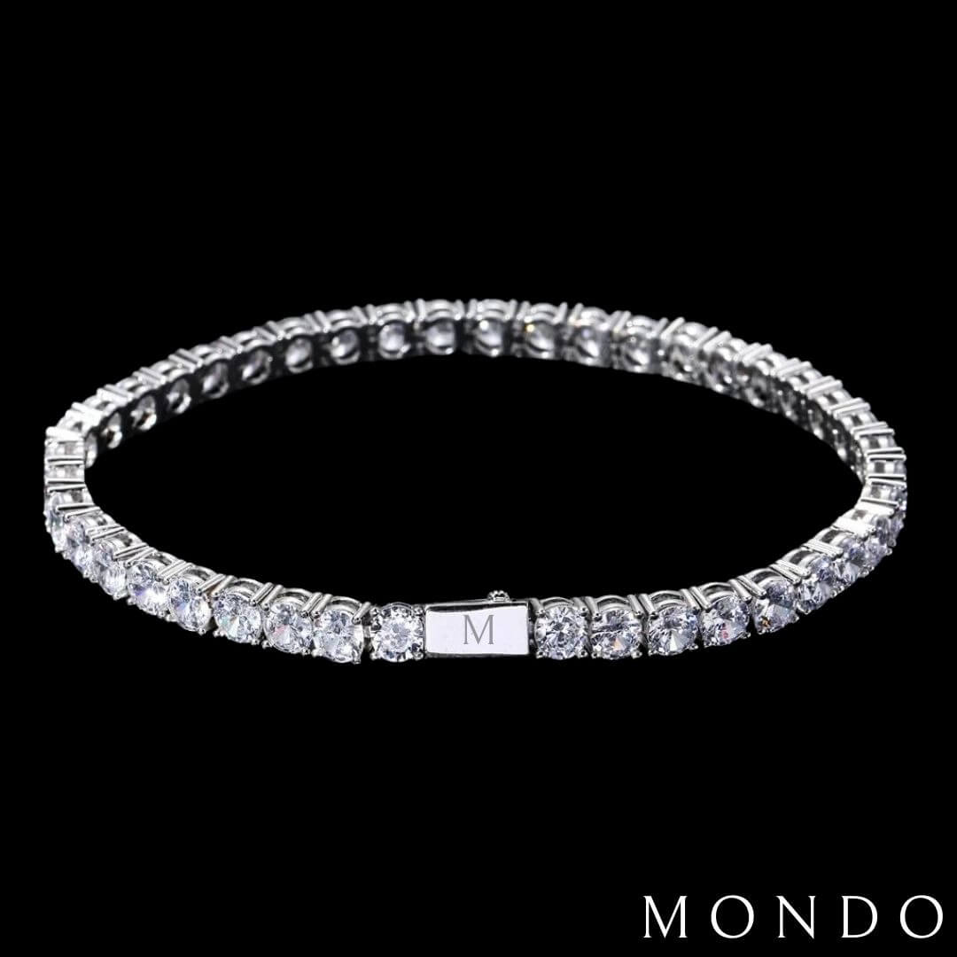 צמיד טניס עבה - זהב לבן