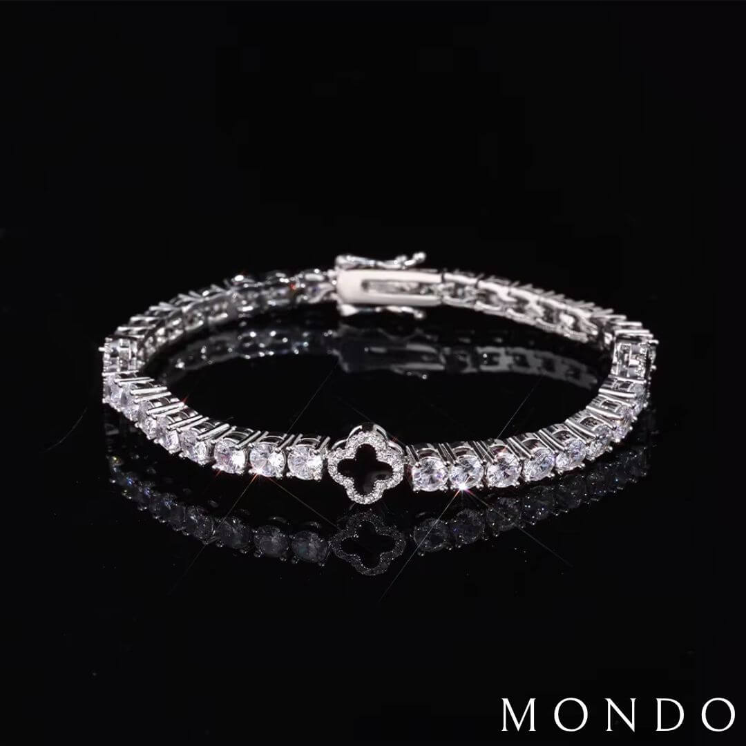 צמיד טניס תלתן שחור