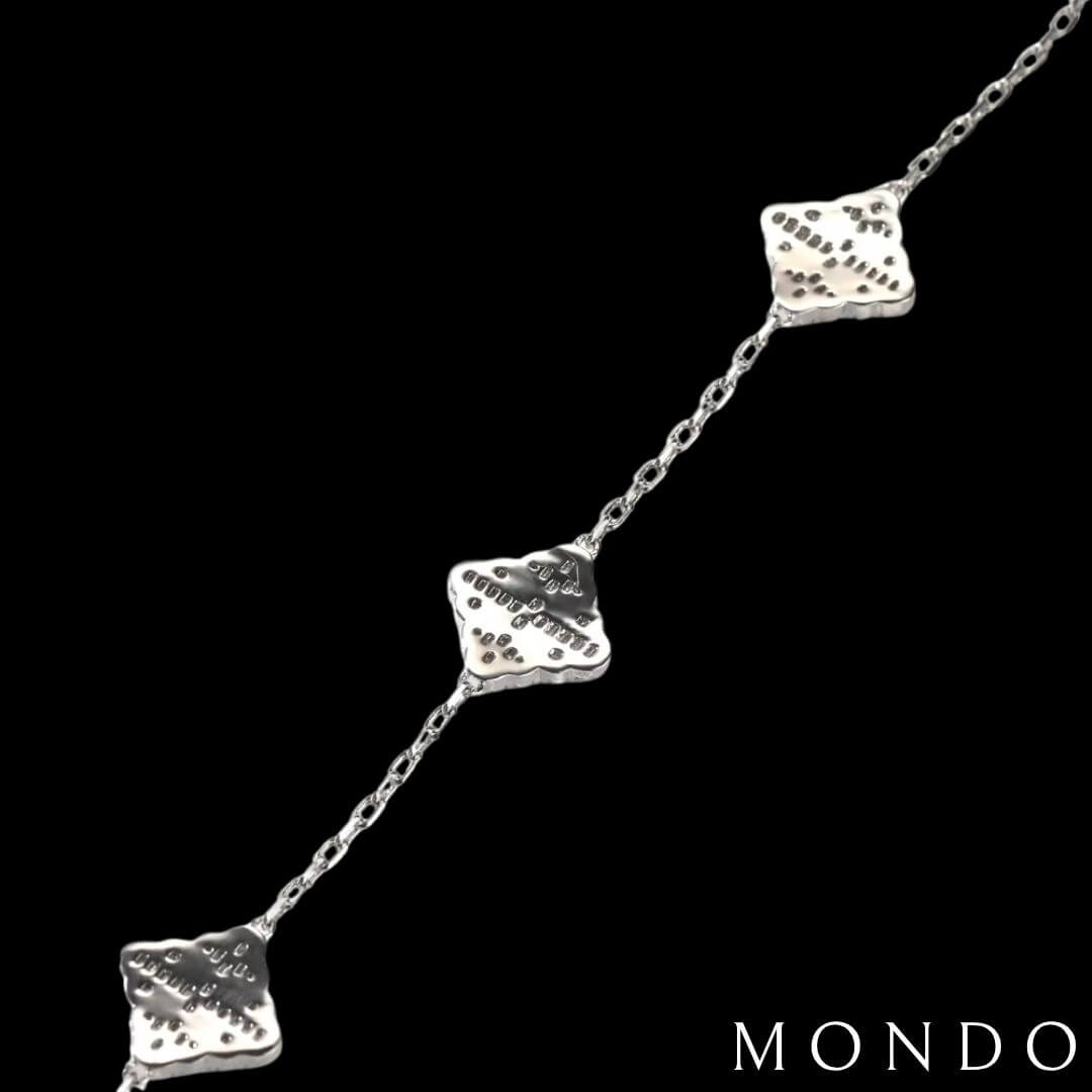 צמיד תלתן משובץ