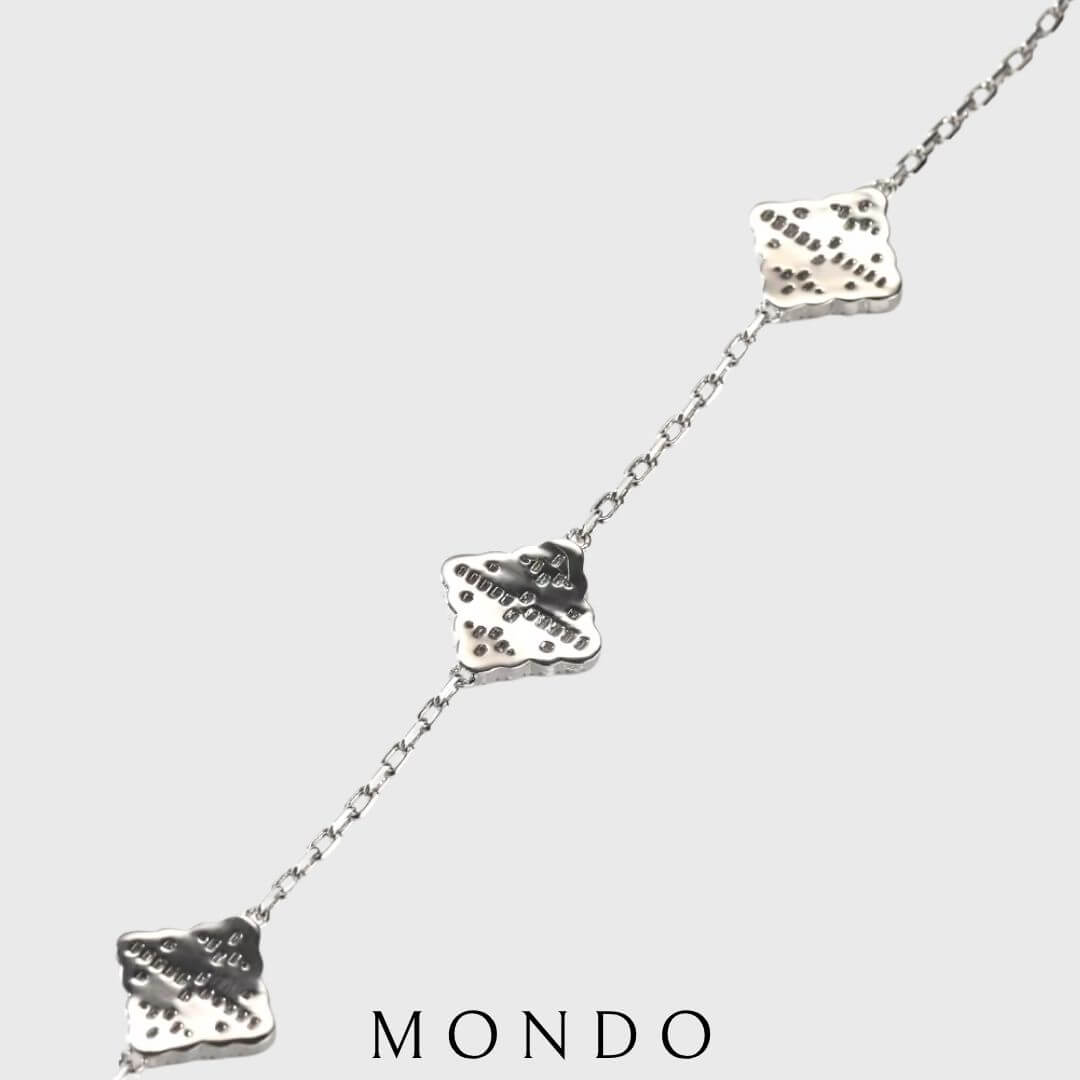 צמיד תלתן משובץ