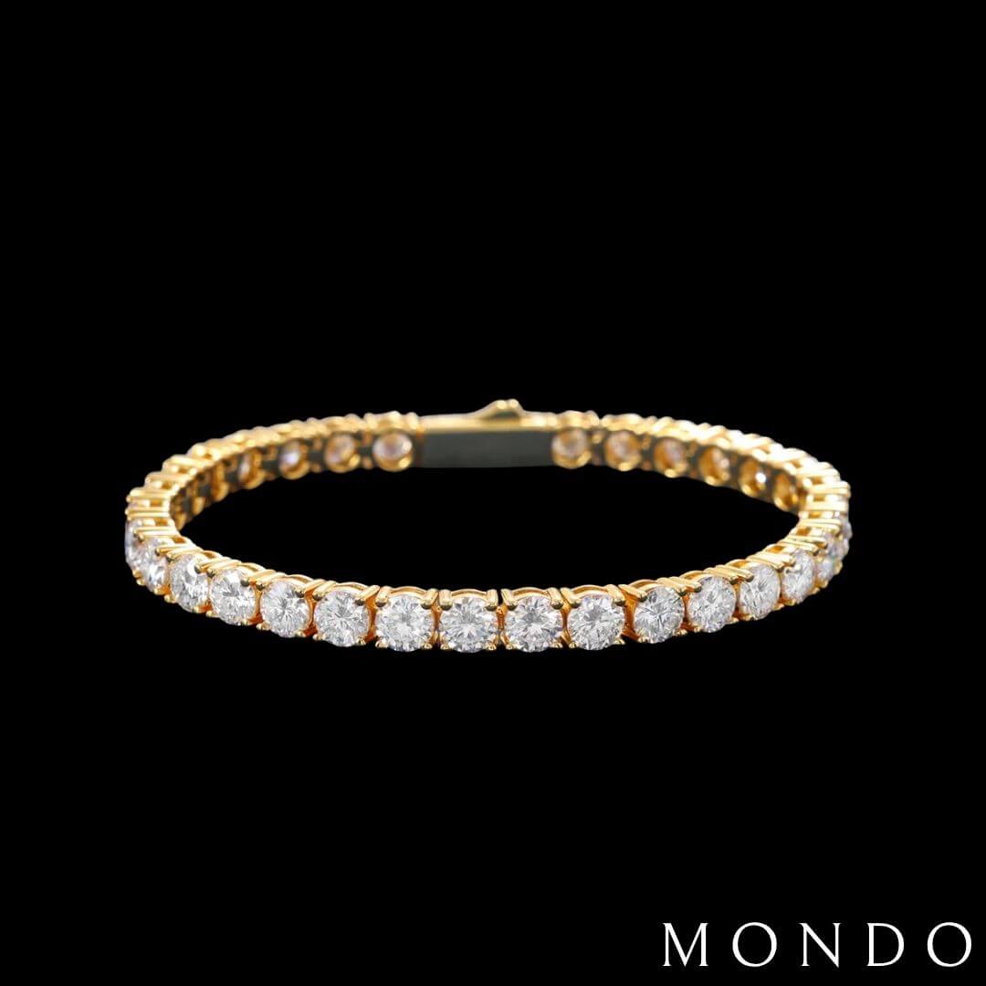 צמיד טניס עבה - זהב 18 קראט