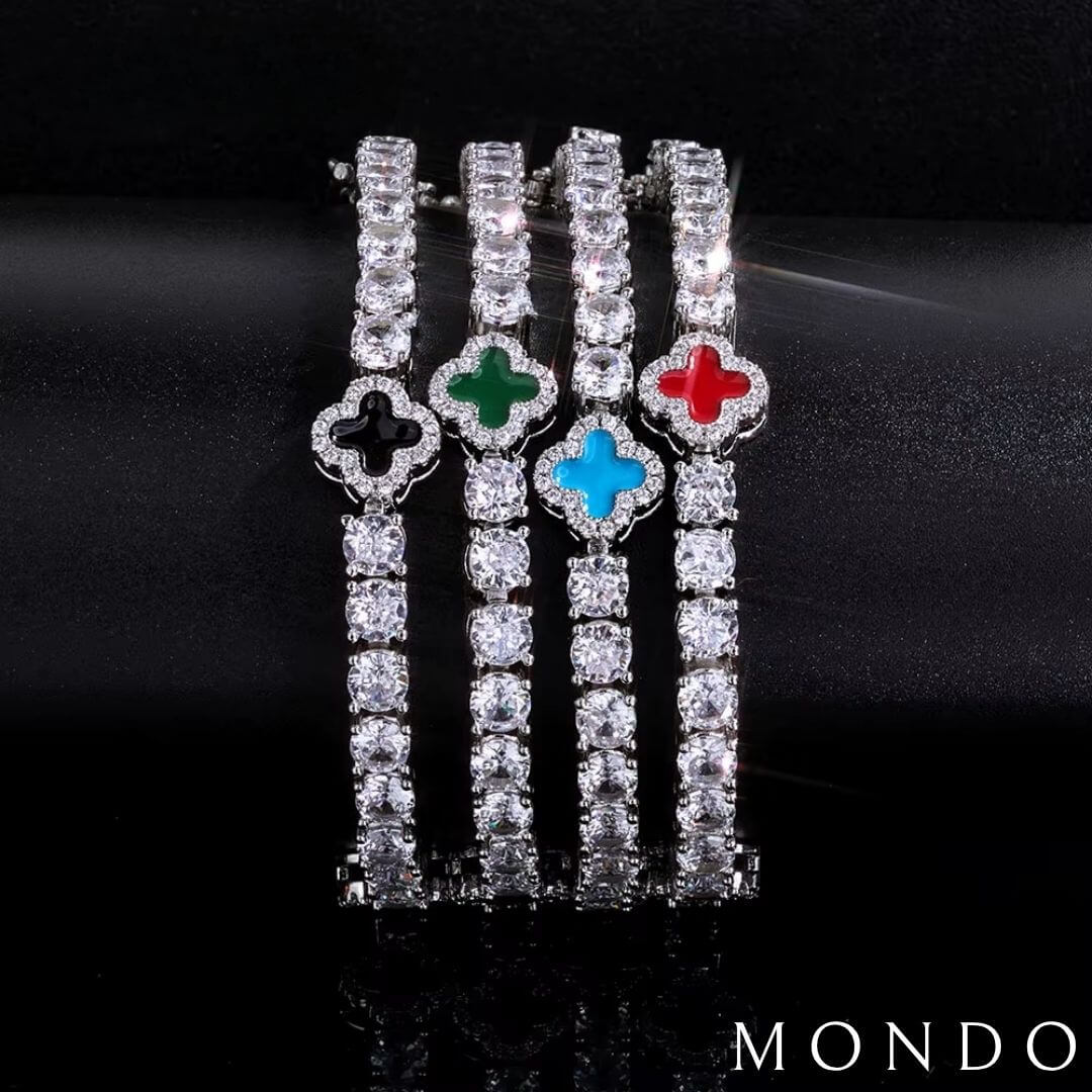 צמיד טניס תלתן אדום