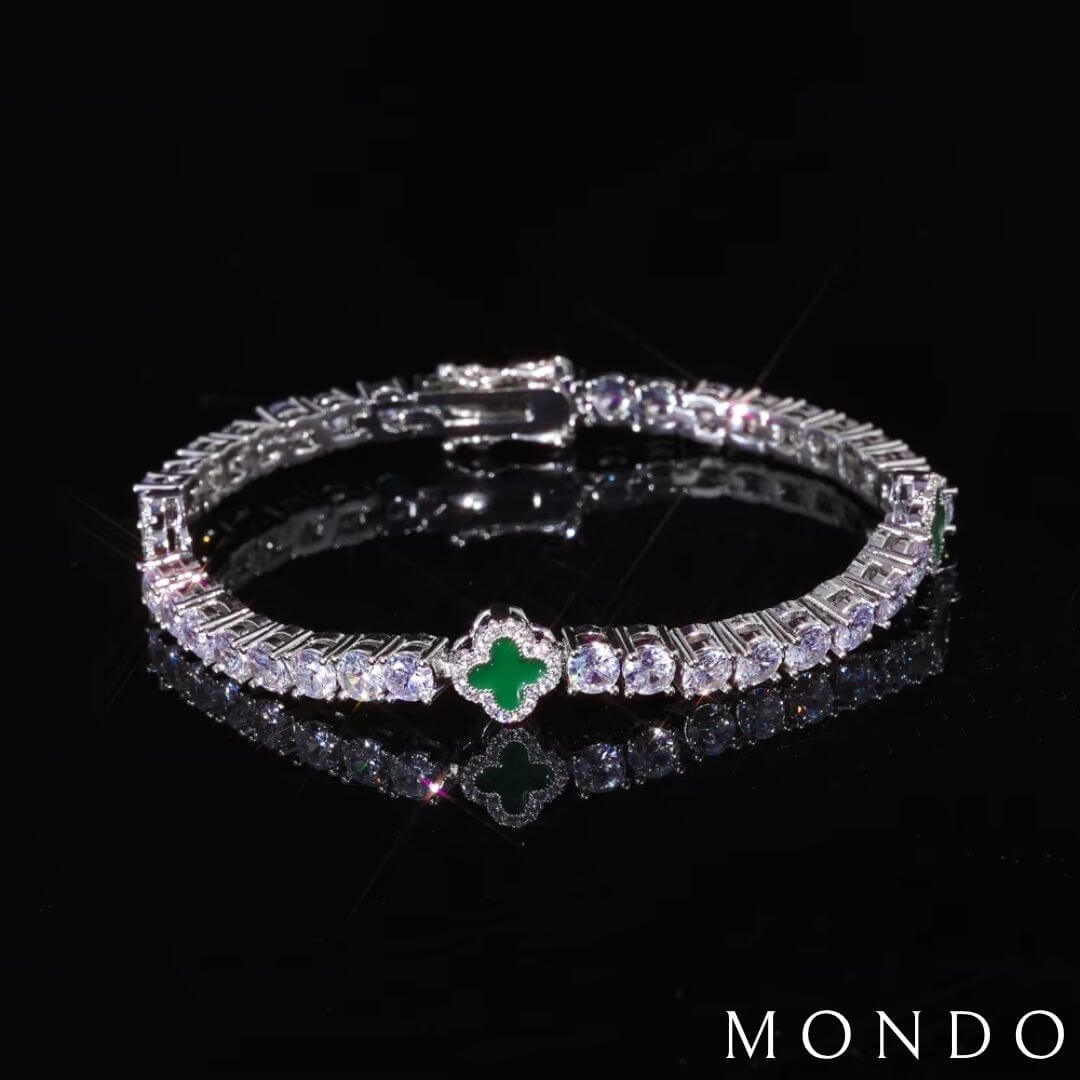 צמיד טניס תלתן לבן