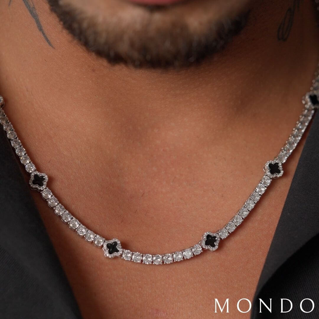 שרשרת טניס תלתן ירוק