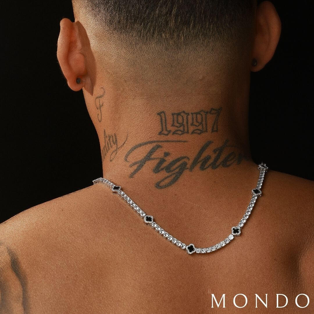 שרשרת טניס תלתן לבן