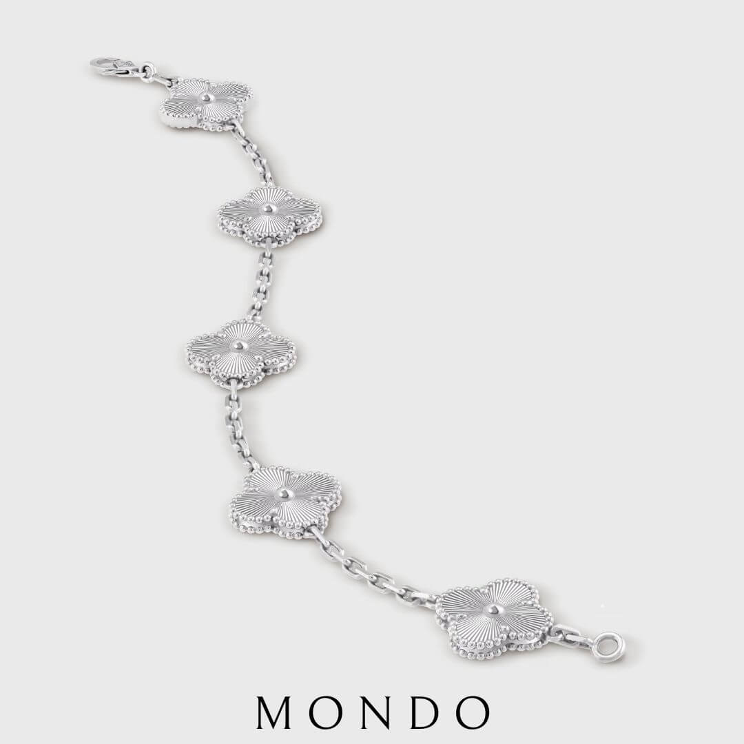 צמיד תלתנים כסופים - כסף טהור 925