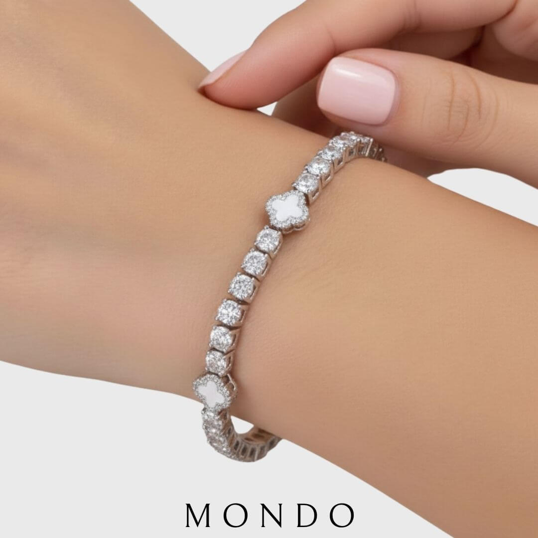 צמיד טניס תלתן לאישה