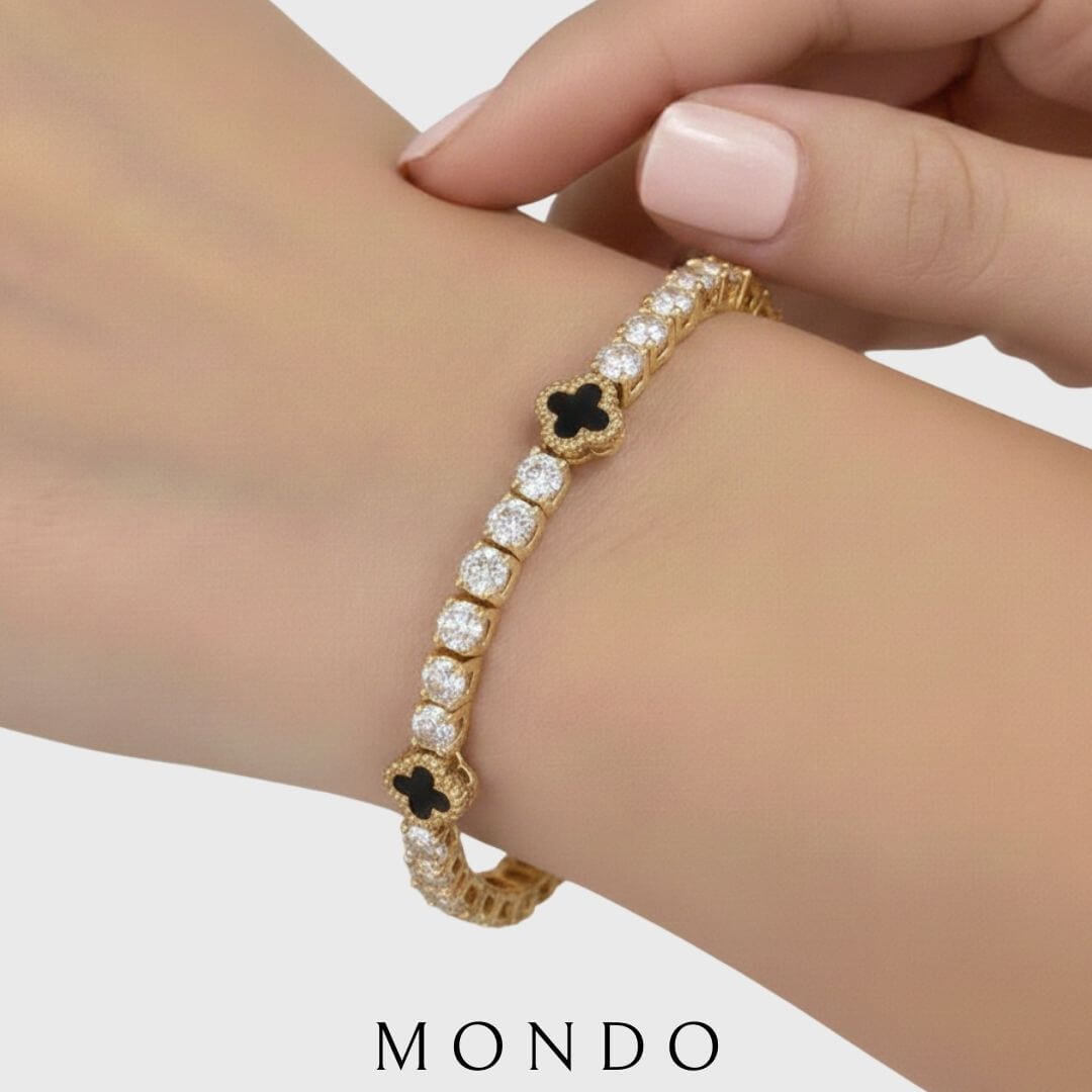 צמיד טניס תלתן לאישה