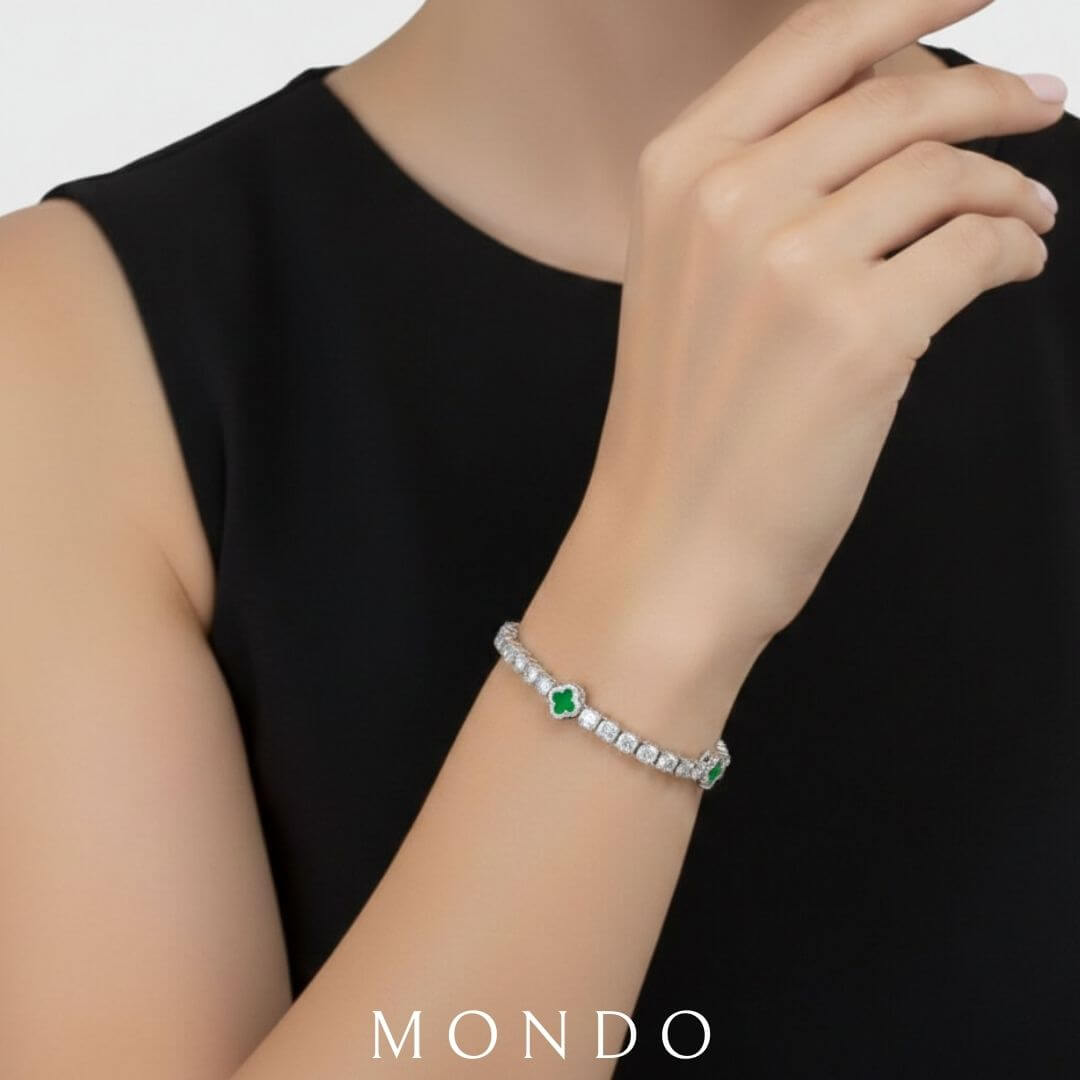 צמיד טניס תלתן לאישה