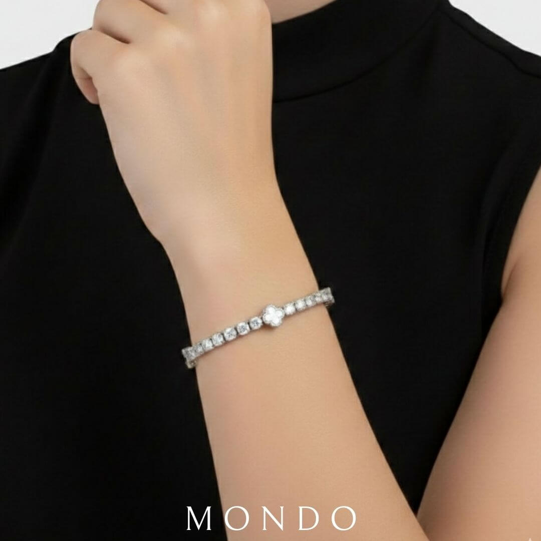 צמיד טניס תלתן לאישה