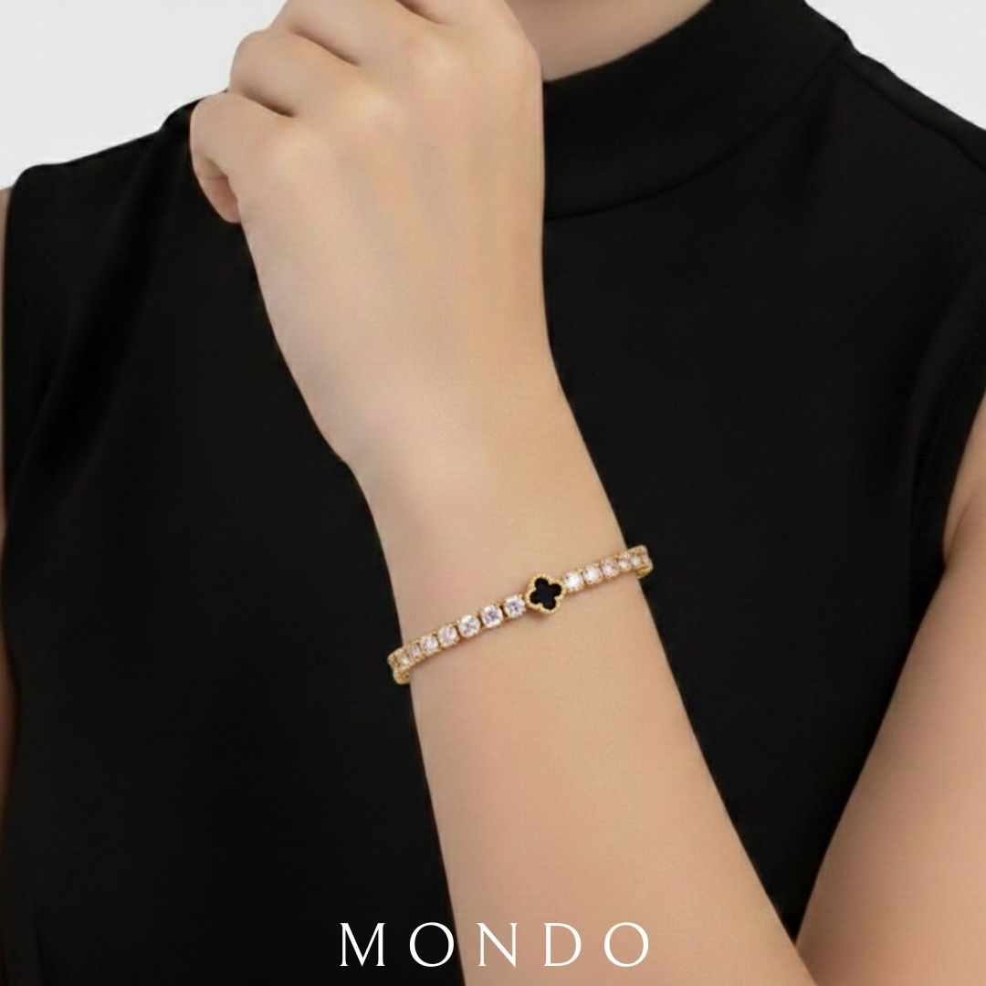 צמיד טניס תלתן לאישה