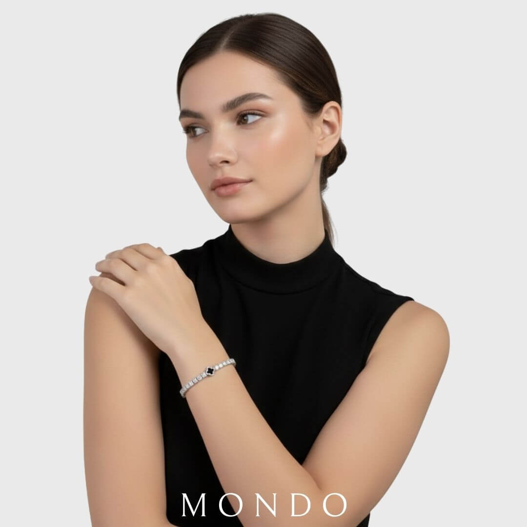 צמיד טניס תלתן לאישה