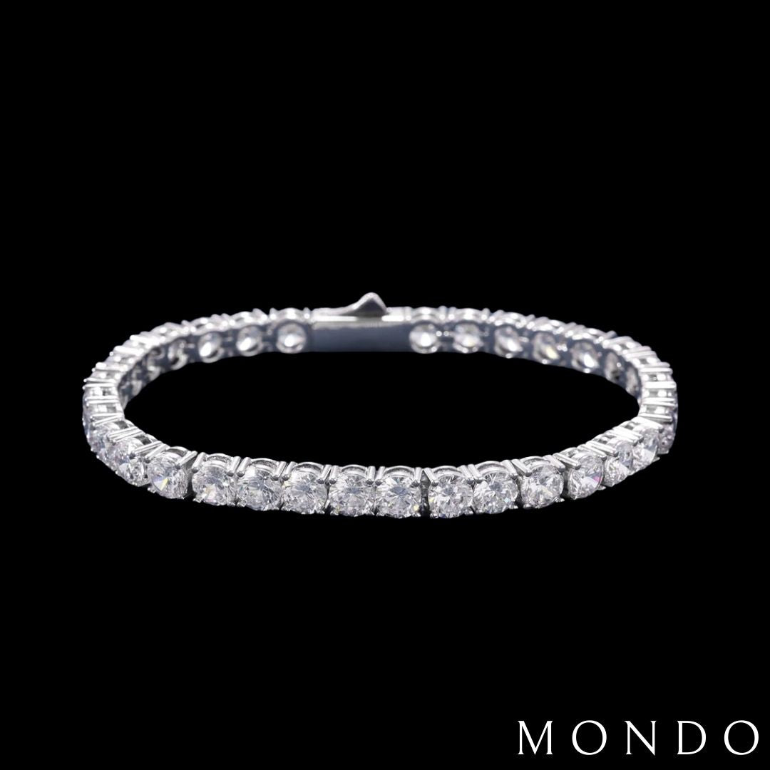 צמיד טניס עבה - זהב לבן