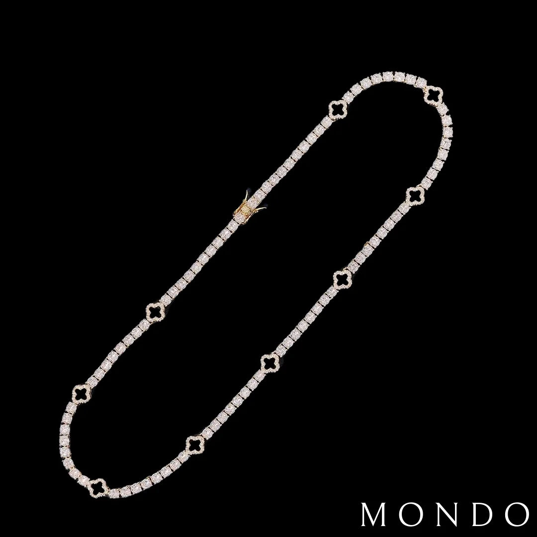 שרשרת טניס תלתן - זהב 18 קראט