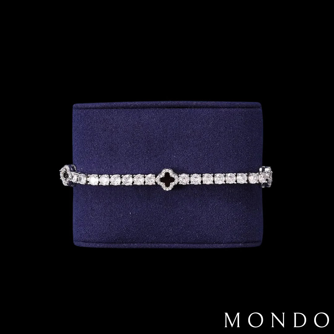 צמיד טניס תלתן - זהב 18 קראט