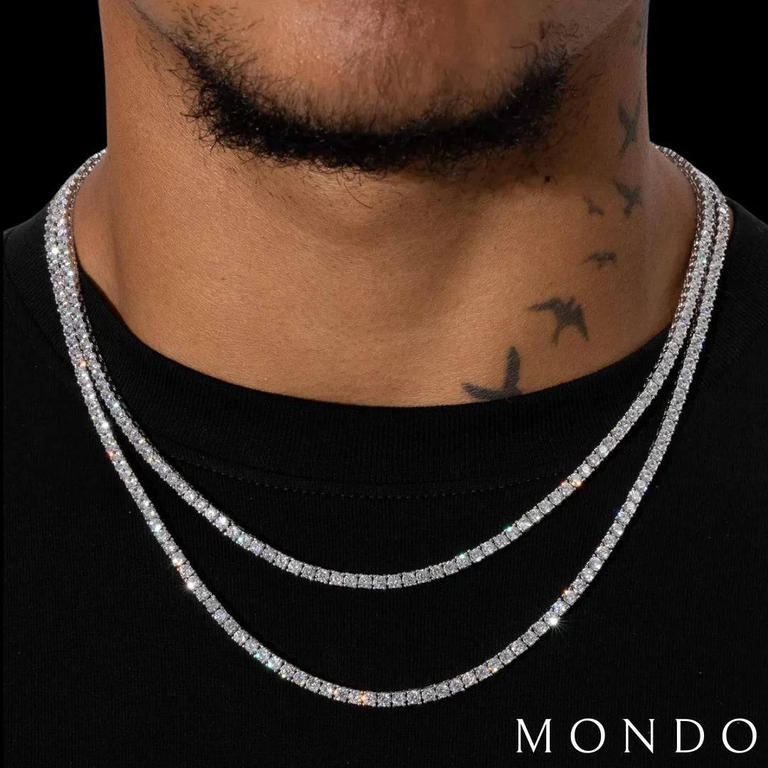 שרשרת טניס - זהב לבן