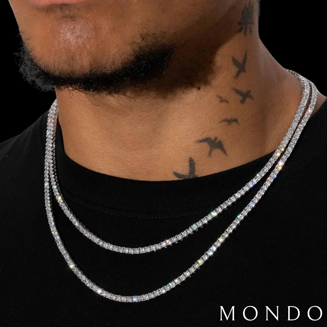 שרשרת טניס - זהב לבן