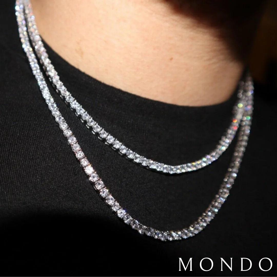 שרשרת טניס - זהב לבן