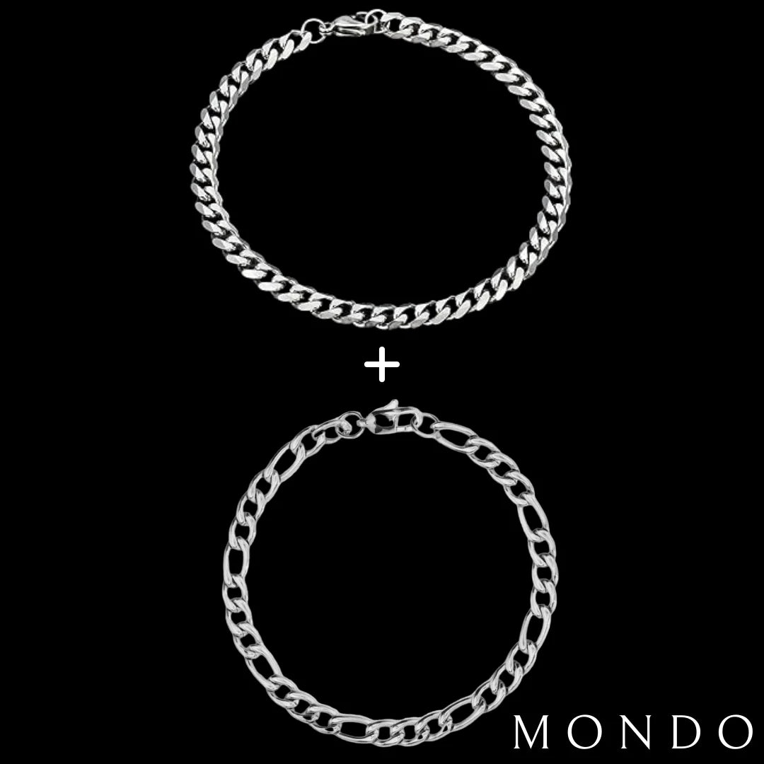 סט צמיד קלאסי + צמיד פיגארו זהב