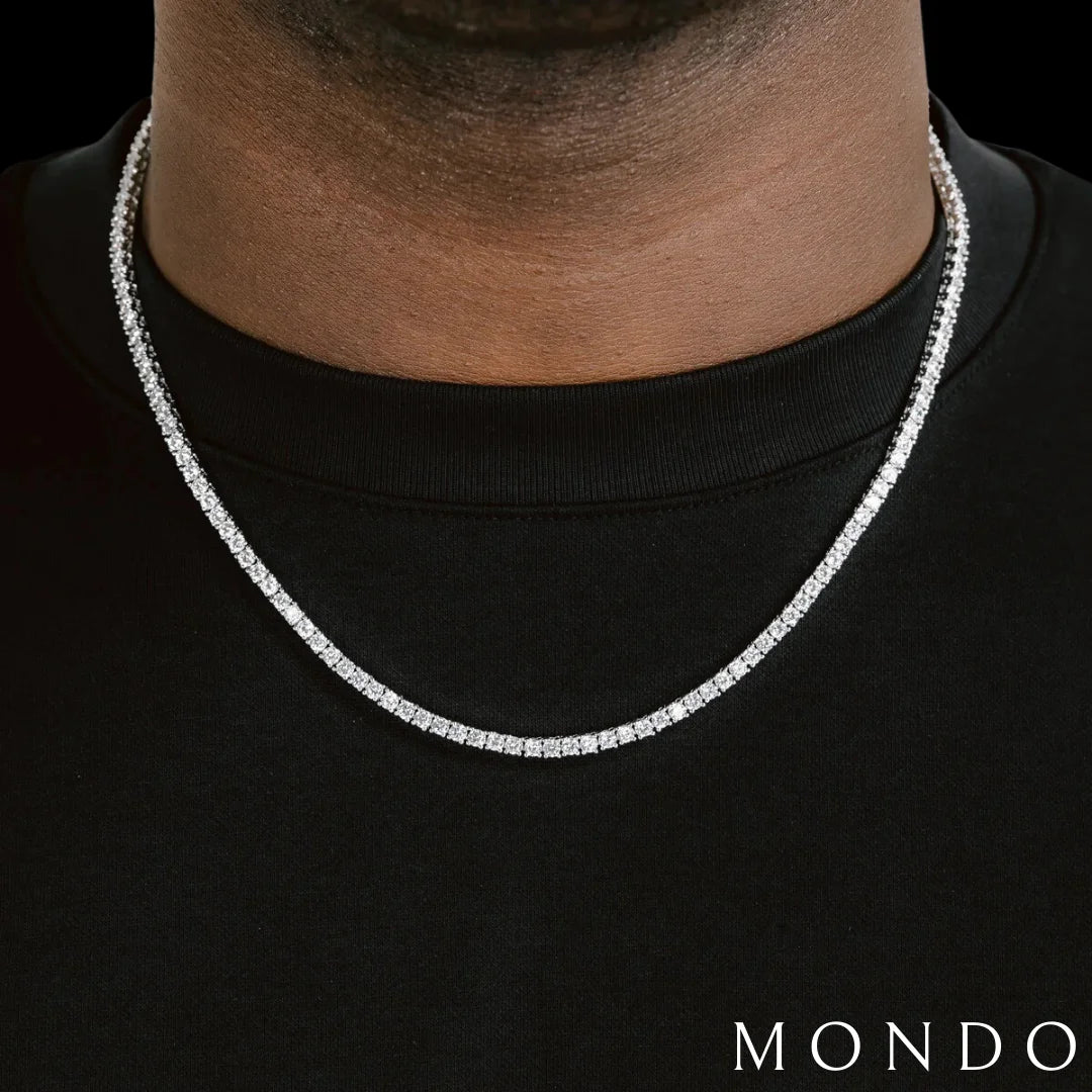 שרשרת טניס - זהב לבן