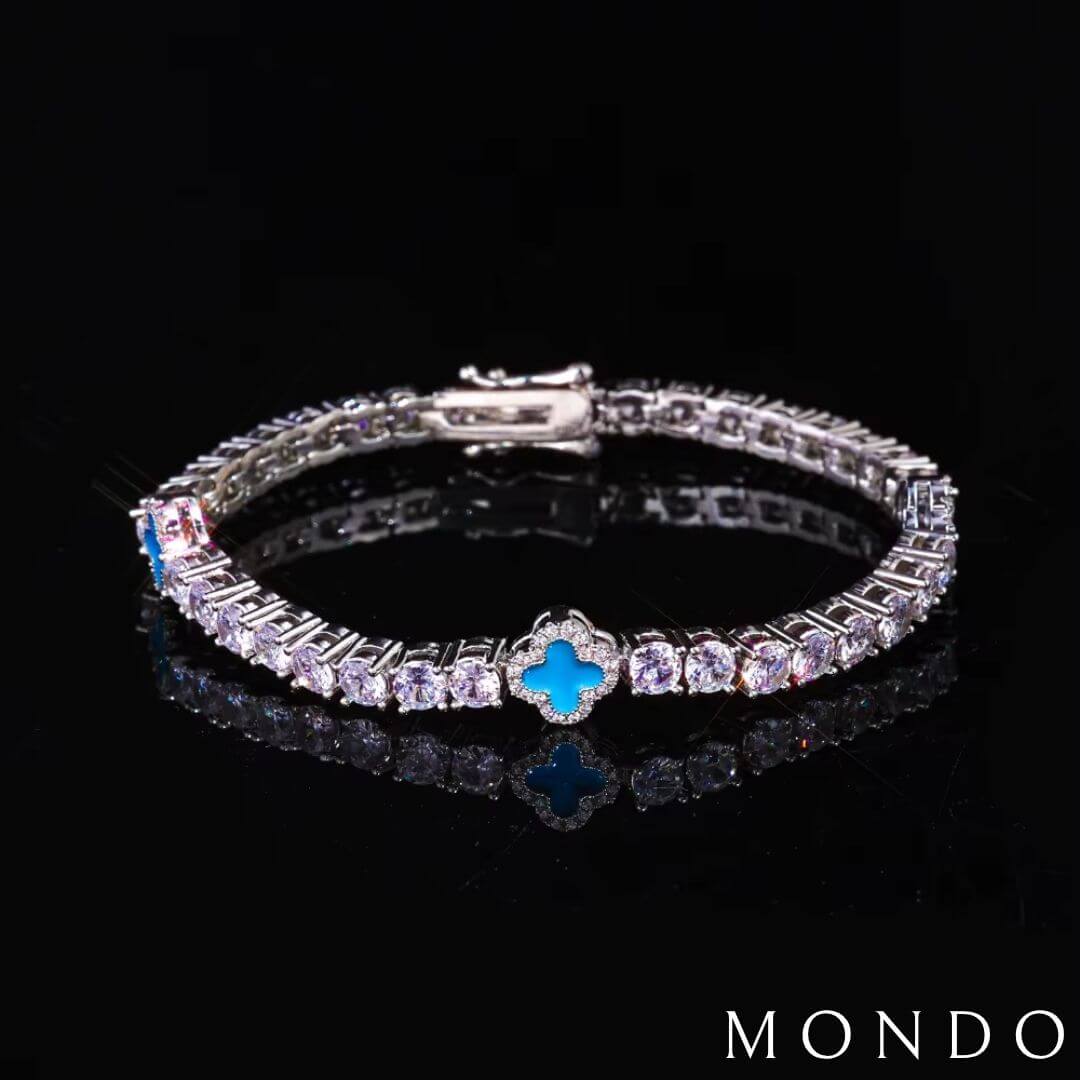 צמיד טניס תלתן לבן