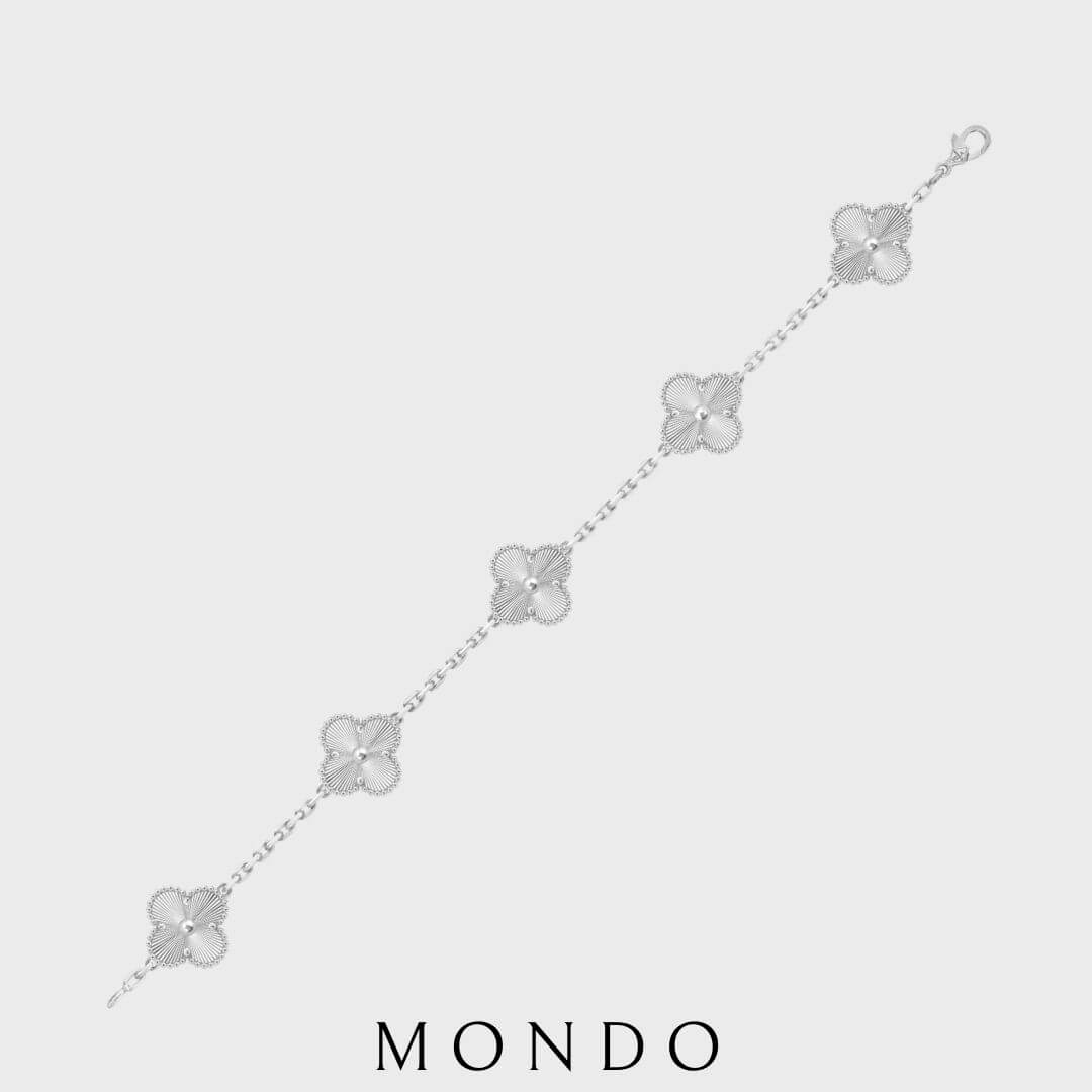 צמיד תלתנים כסופים - כסף טהור 925