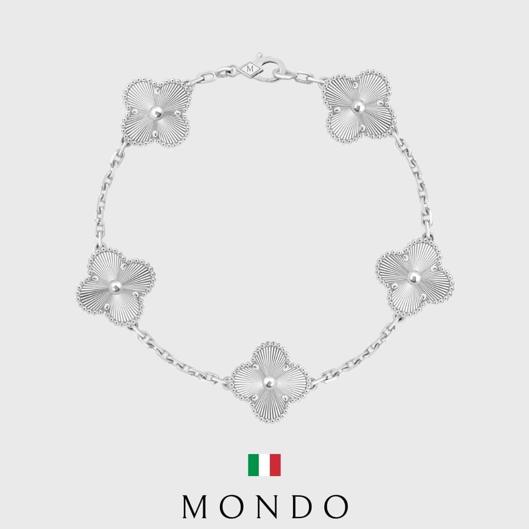 צמיד תלתנים כסופים - כסף טהור 925