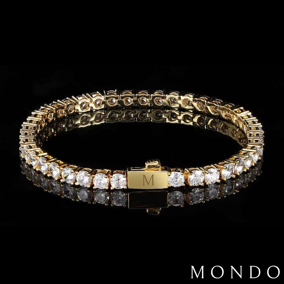 צמיד טניס פנדה - זהב לבן