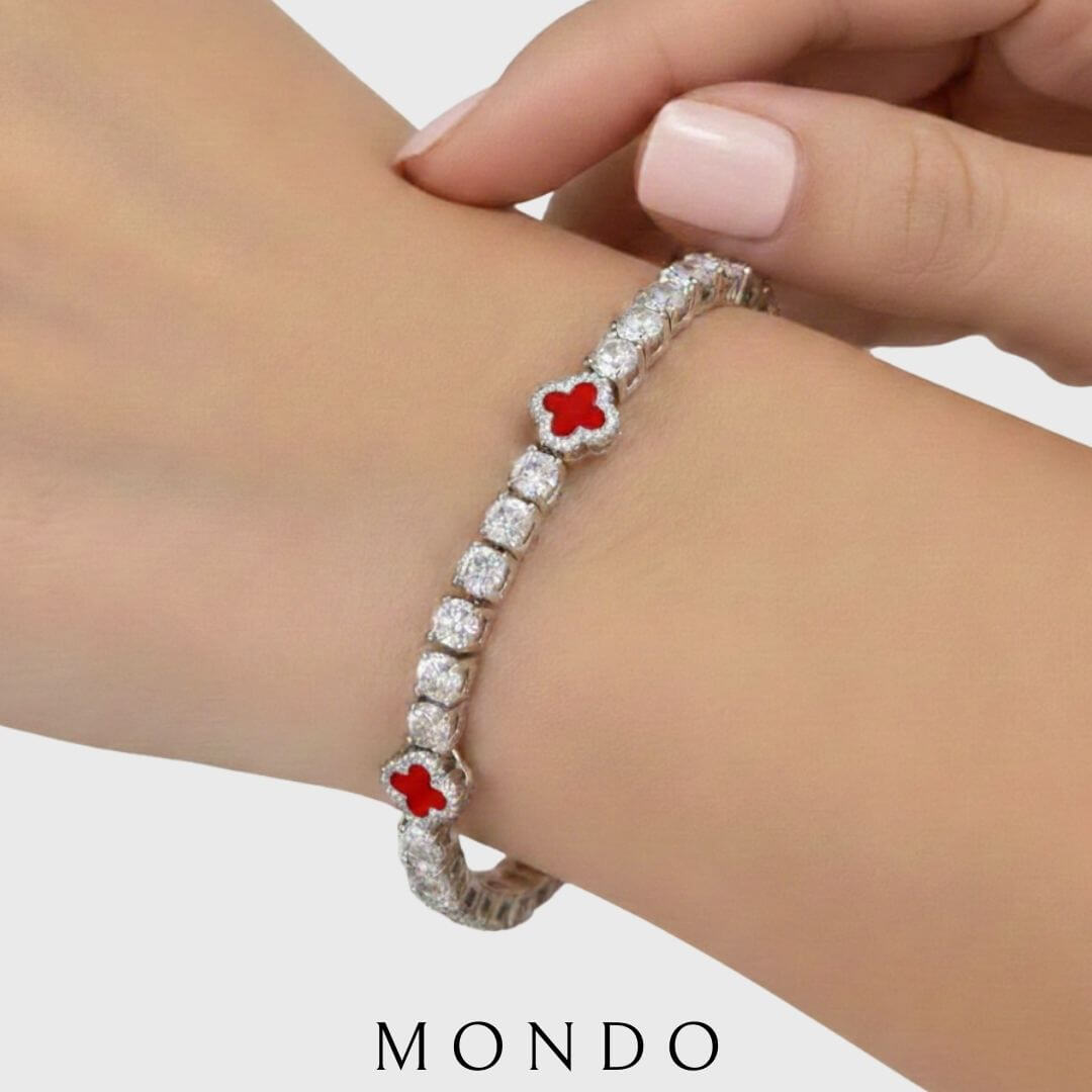 צמיד טניס תלתן לאישה