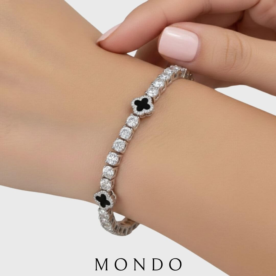 צמיד טניס תלתן לאישה