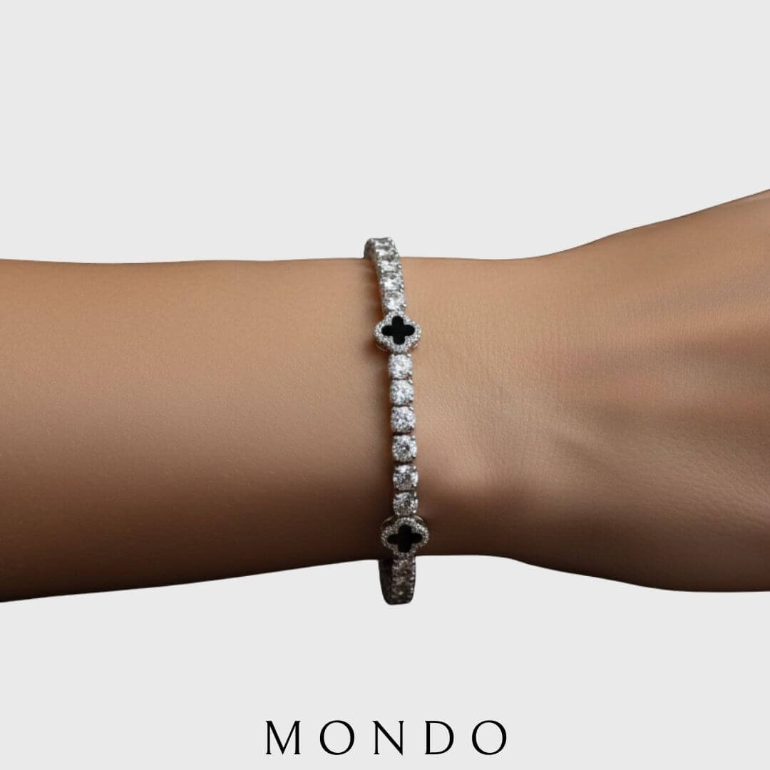 צמיד טניס תלתן לאישה