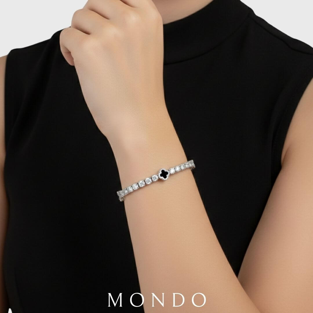 צמיד טניס תלתן לאישה