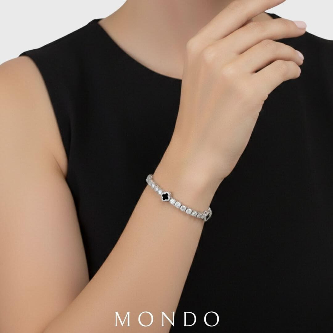 צמיד טניס תלתן לאישה