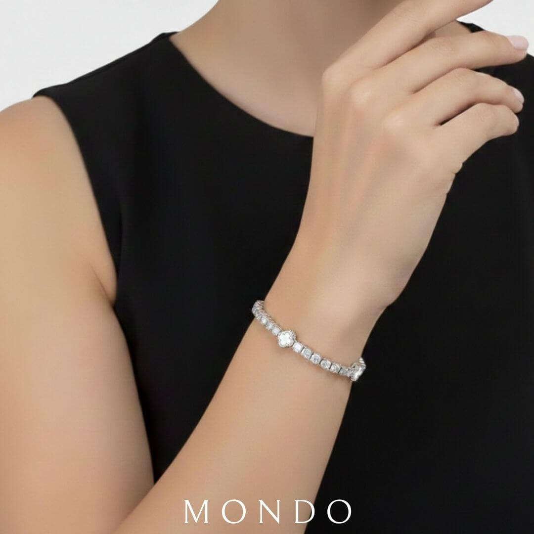 צמיד טניס תלתן לאישה