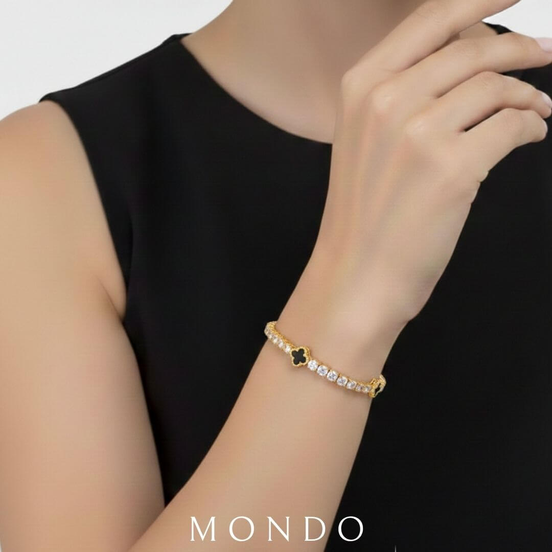 צמיד טניס תלתן לאישה