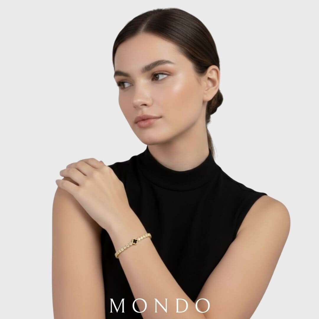 צמיד טניס תלתן לאישה