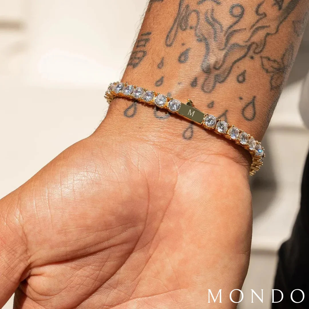 צמיד טניס עבה - זהב 18 קראט